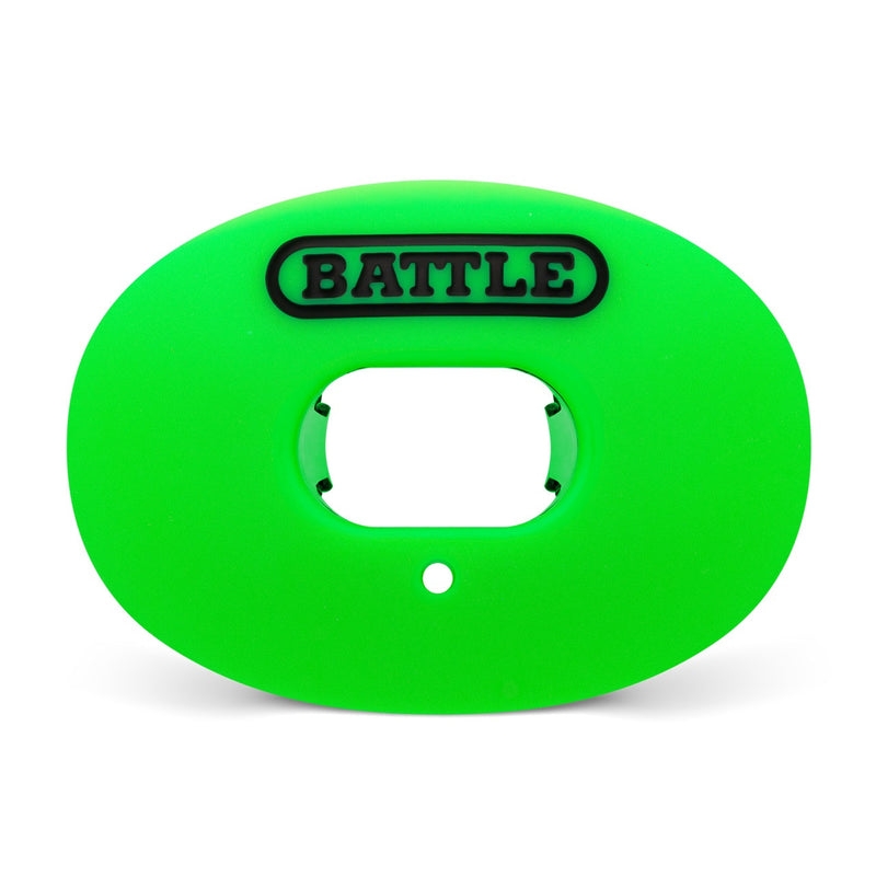 Neon-Green: Oxygen Convertible Strap Football Mouthguard by Battle Sports