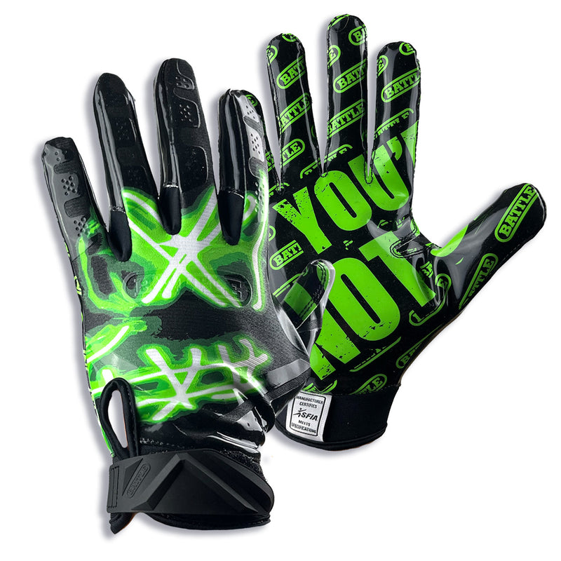 Nightmare You're Not Safe Cloaked Receiver Football Gloves by Battle Sports
