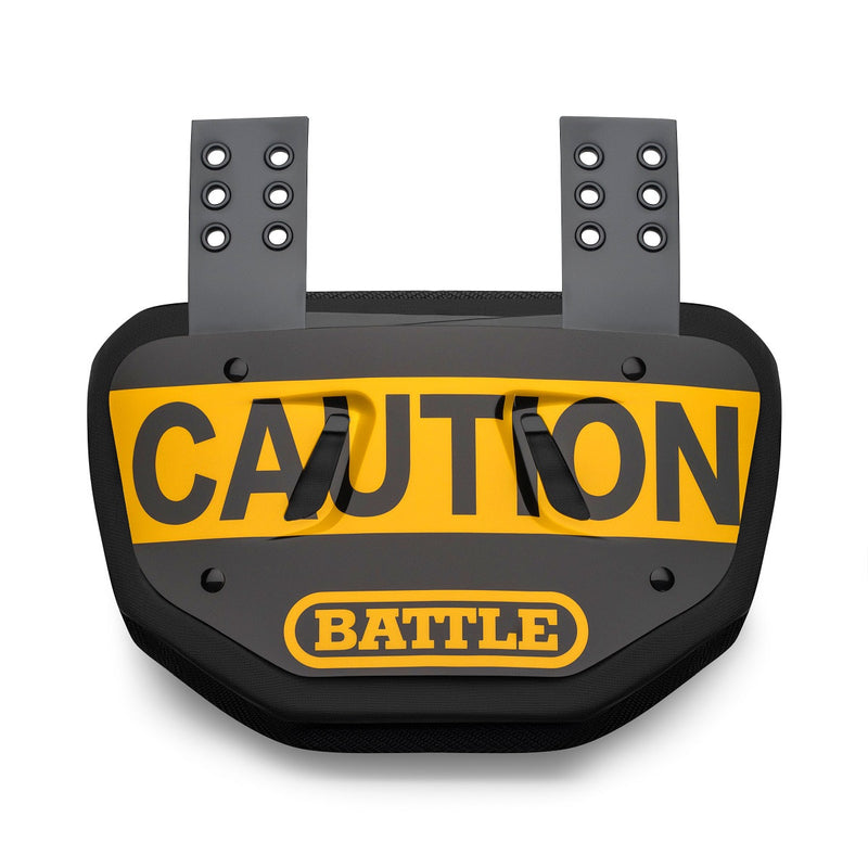 Caution Football Back Plate by Battle Sports