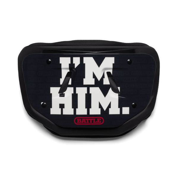 Black I'm HIM Football Back Plate by Battle Sports