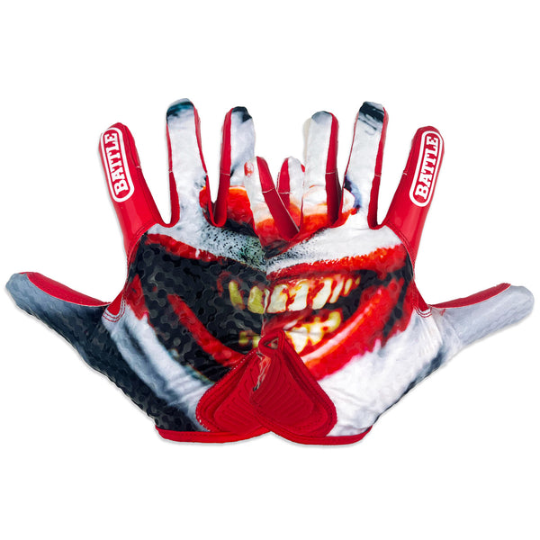 Grin Chameleon Receiver Football Gloves by Battle Sports