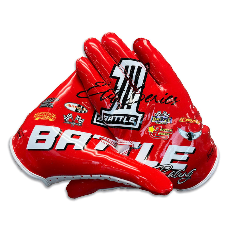 Racing Doom Speed Receiver Football Gloves by Battle Sports