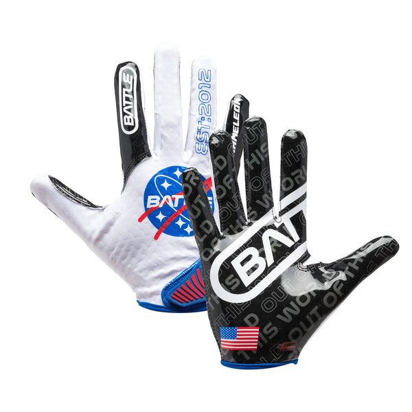 Space Chameleon Receiver Football Gloves by Battle Sports