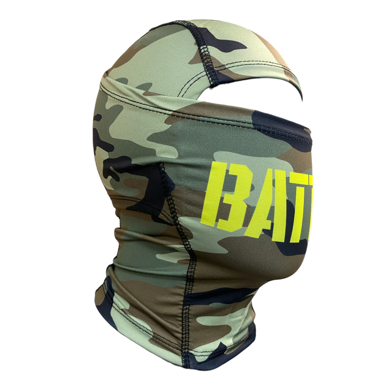 Green Camo Stencil Camo Shiesty Performance Mask by Battle Sports