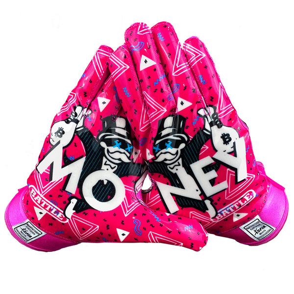 Money Man Receiver Football Gloves (Adult) by Battle Sports